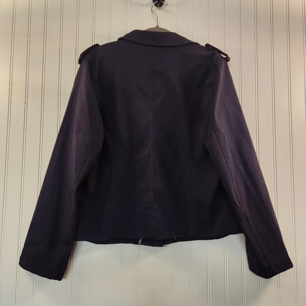 Eden Society Women's Navy Utility Jacket Size 2XL Pockets‎ Military Snap Buttons
